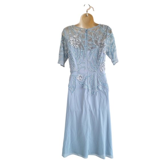Adrianna Papell Light Blue Embroidered Midi Dress - Picture 4 of 10